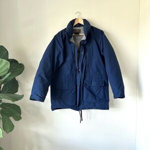 VTG 90s Eddie Bauer Gortex Goose Down Navy Puffer Coat Sz M Gorpcore Outdoor
